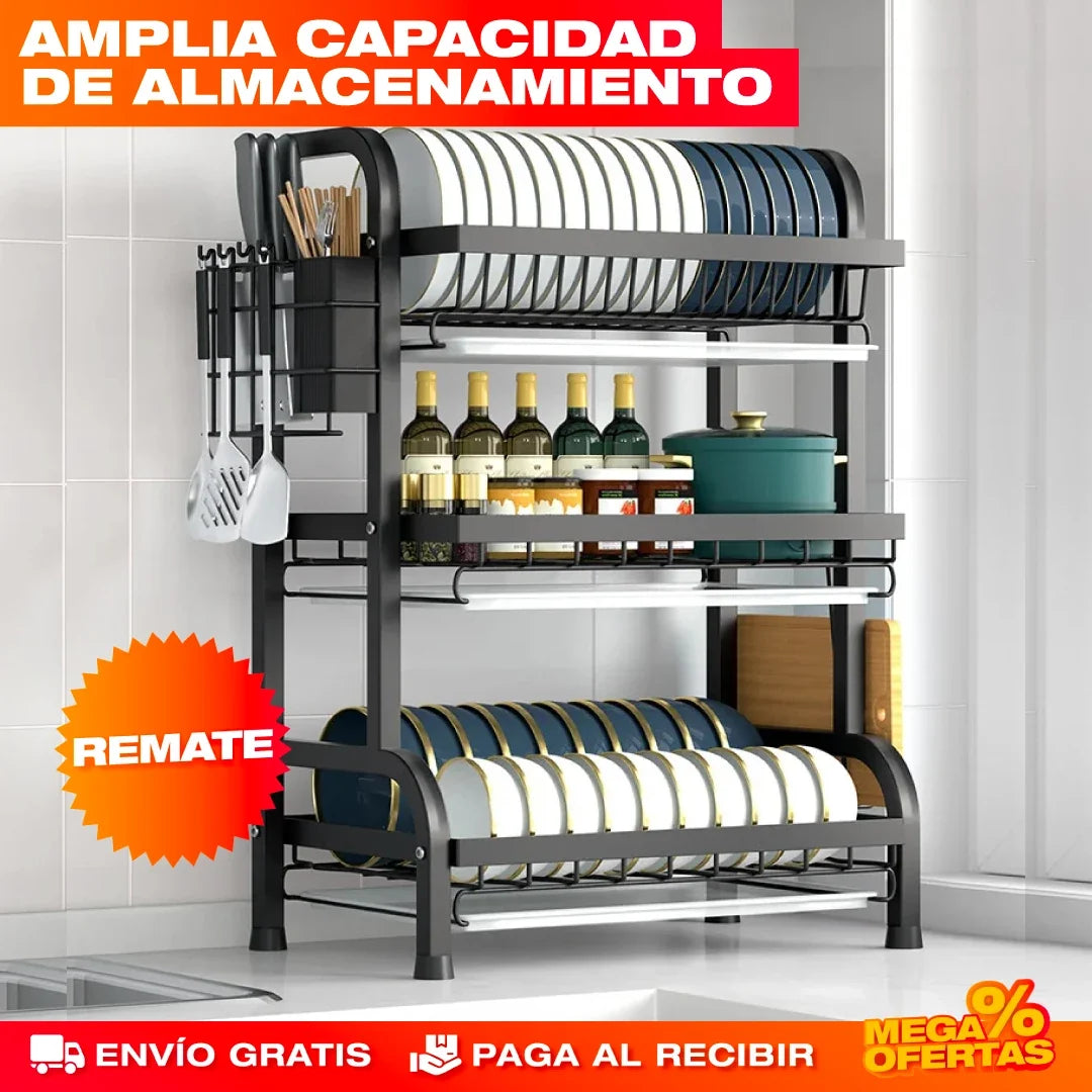 Escurridor de Platos de 3 Niveles