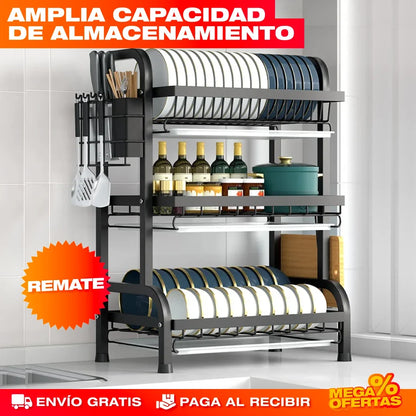 Escurridor de Platos de 3 Niveles