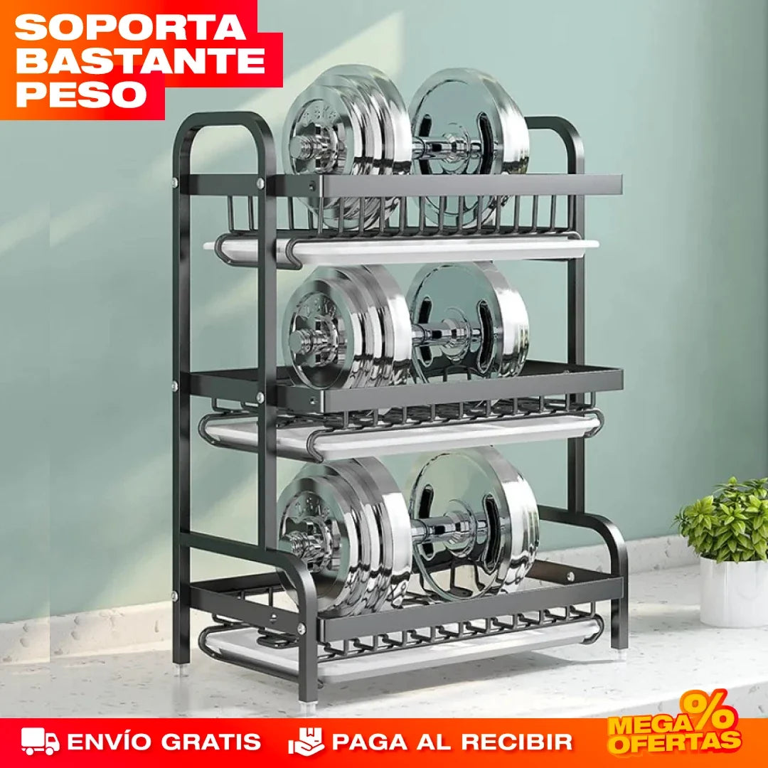 Escurridor de Platos de 3 Niveles
