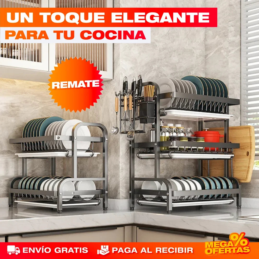 Escurridor de Platos de 3 Niveles