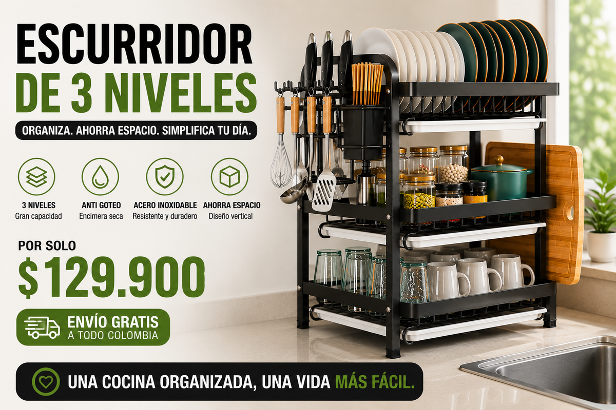 Escurridor de Platos 3 niveles
