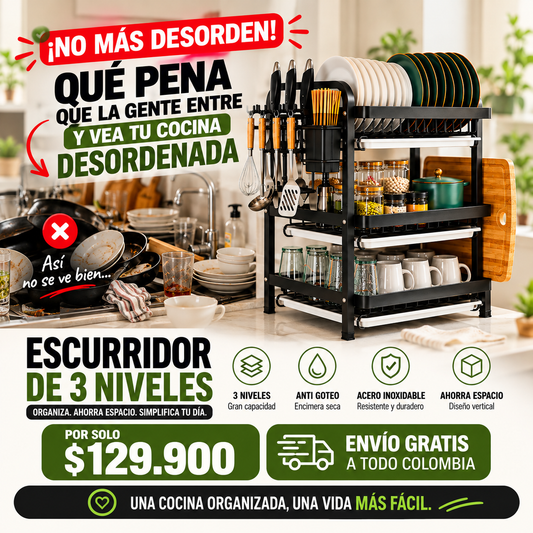 Escurridor de Platos 3 niveles